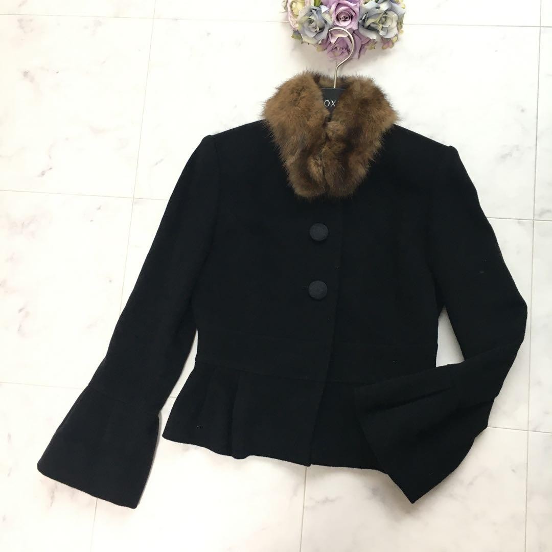Authentic FOXEY Cashmere 100% Sable Fur Jacket Pre Owned Excellent