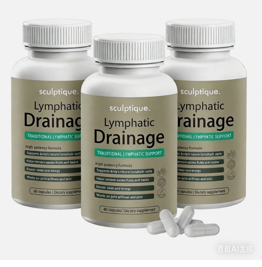 3PACK Sculptique Lymphatic Drainage Capsules, Lymphatic Drainage,60 Capsules, US