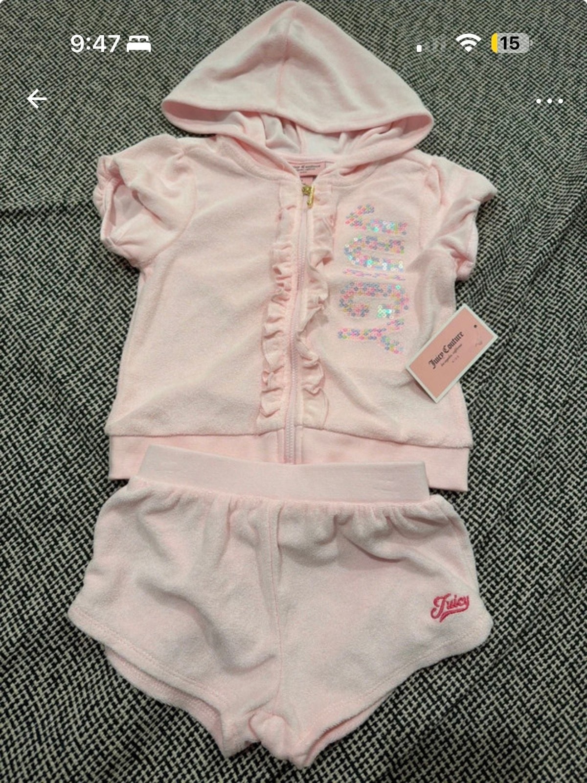 Juicy Couture Girls Velour Short Set Pink Juicy Couture Girls Velour Short Set Pink