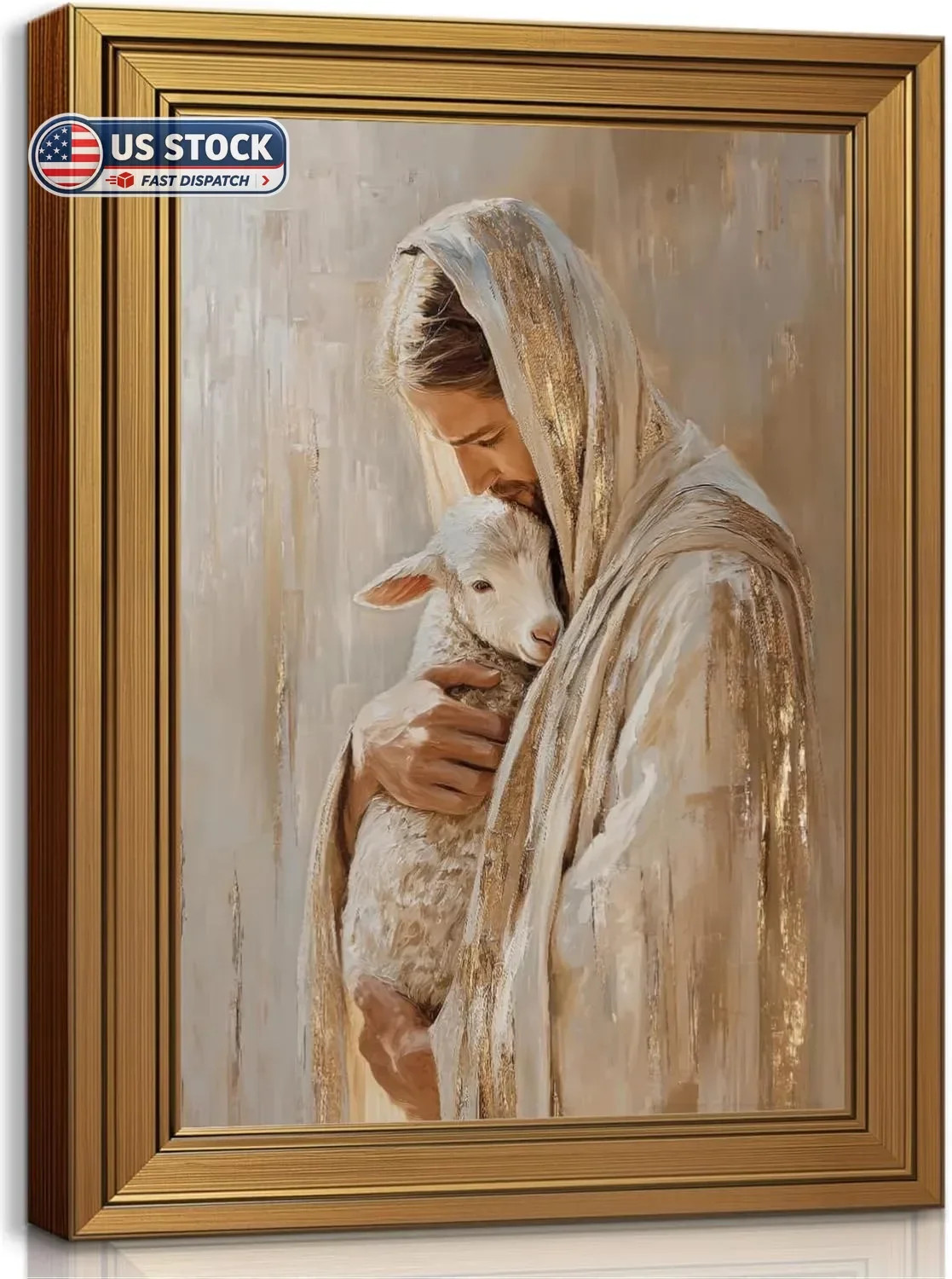 Gold Framed Vintage Wall Art Jesus And Lamb Canvas Printing Bible Stories Save T Gold Framed Vintage Wall Art Jesus And Lamb Canvas Printing Bible Stories Save T