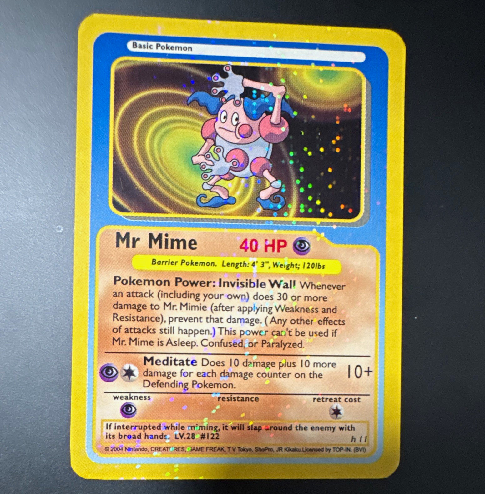 Nintendo Mr. Mime Holo Rare English Promo h1 Basic HP 40 Pokemon TCG 2004