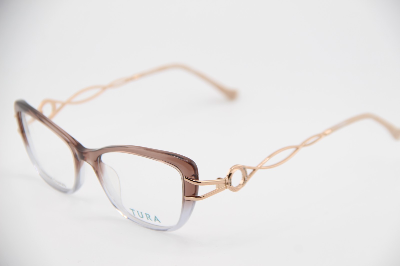 NEW TURA R592 BRN CLEAR BROWN GRAY GOLD BEIGE AUTHENTIC FRAMES EYEGLASSES 53-17