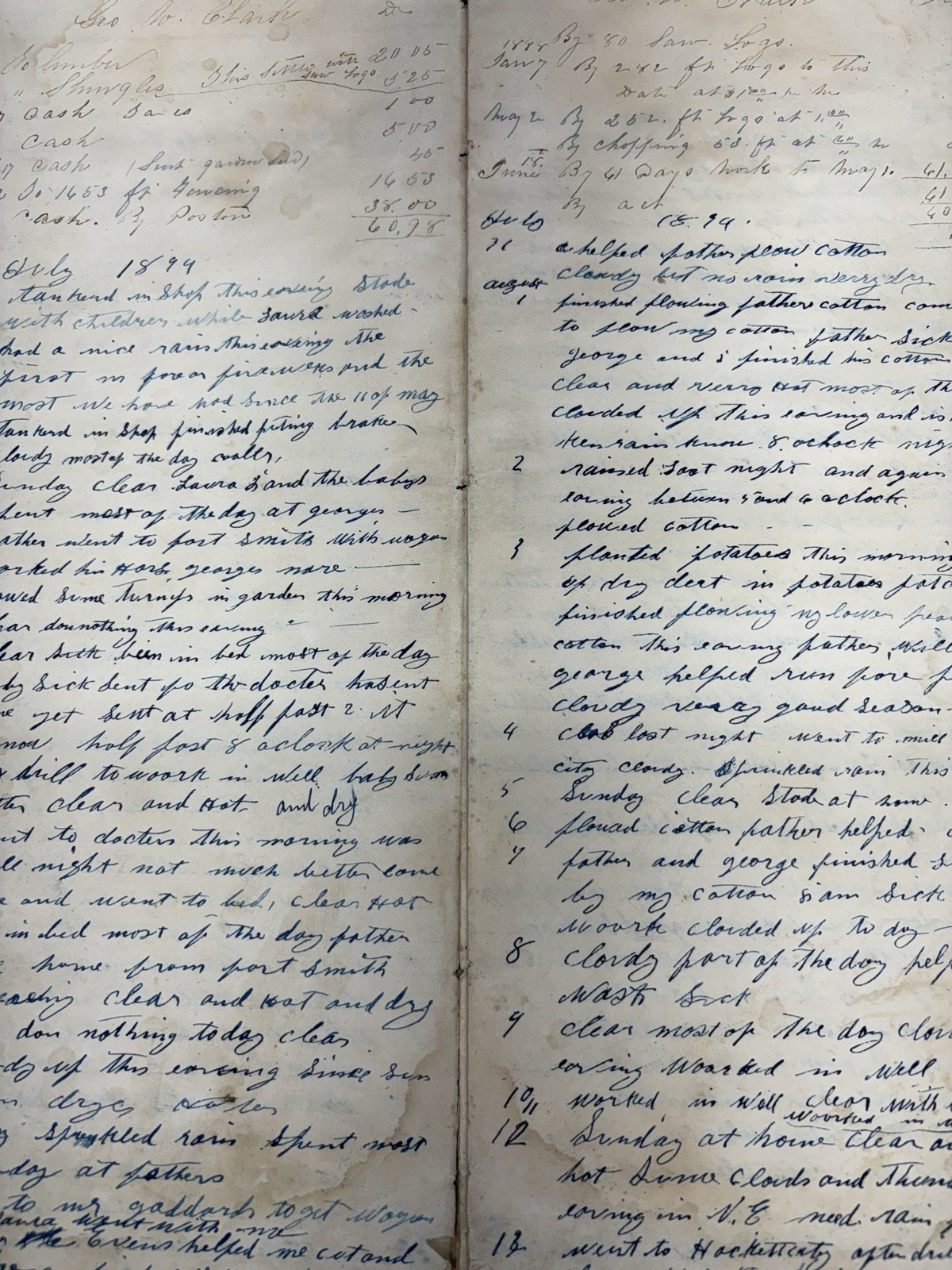 Antique Victorian C. 1890s Handwritten Personal Diary Antique Victorian C. 1890s Handwritten Personal Diary
