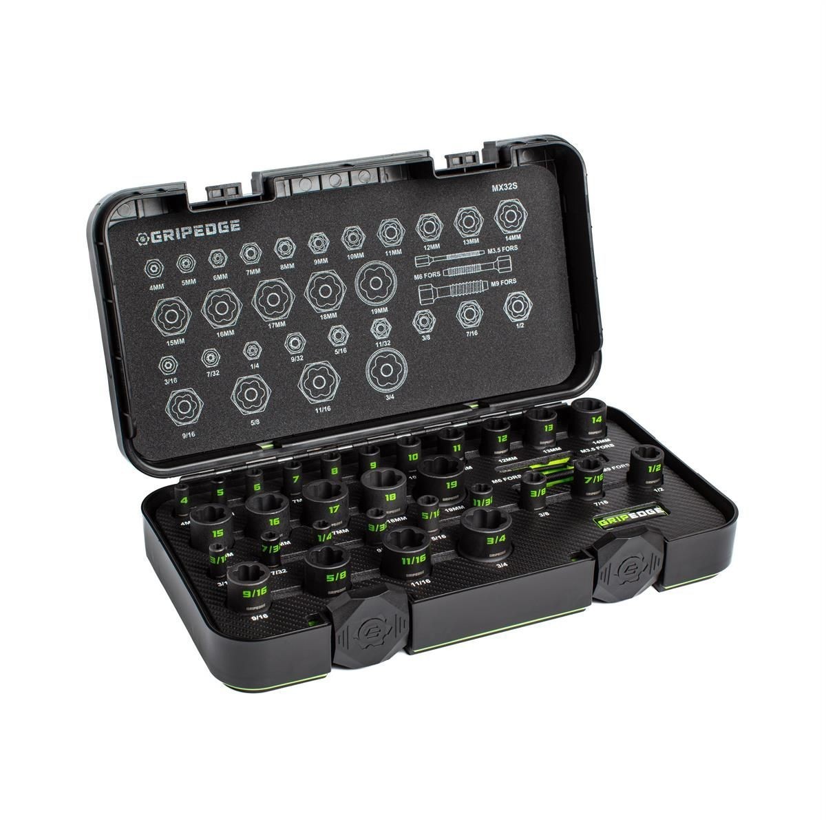 Grip Edge Tools MX32S 32 Piece Master Socket Extractor Set Grip Edge Tools MX32S 32 Piece Master Socket Extractor Set
