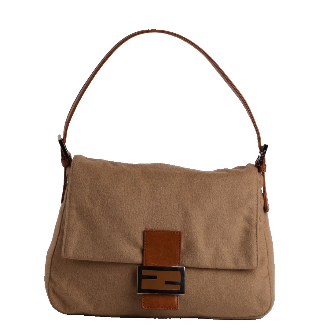 Rare Fendi Cashmere Mammma baguette Camel Beige Color