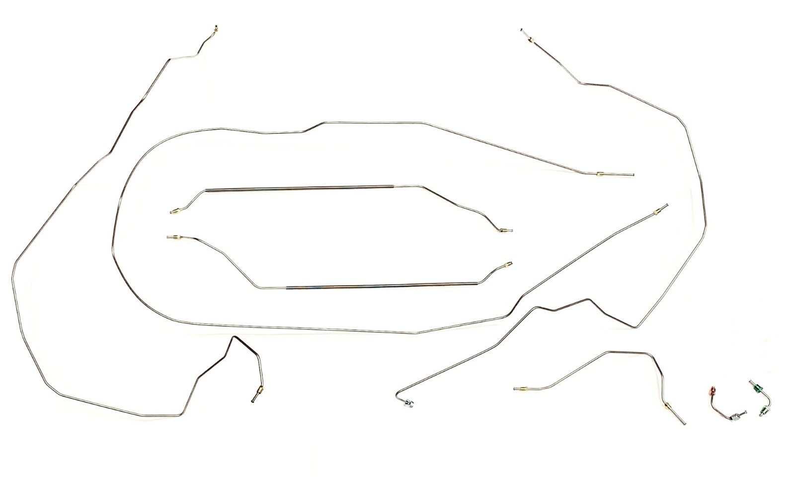 Complete Stainless Steel Prebent Brake Line Kit For Power Disc Front / Drum Rear Complete Stainless Steel Prebent Brake Line Kit For Power Disc Front / Drum Rear