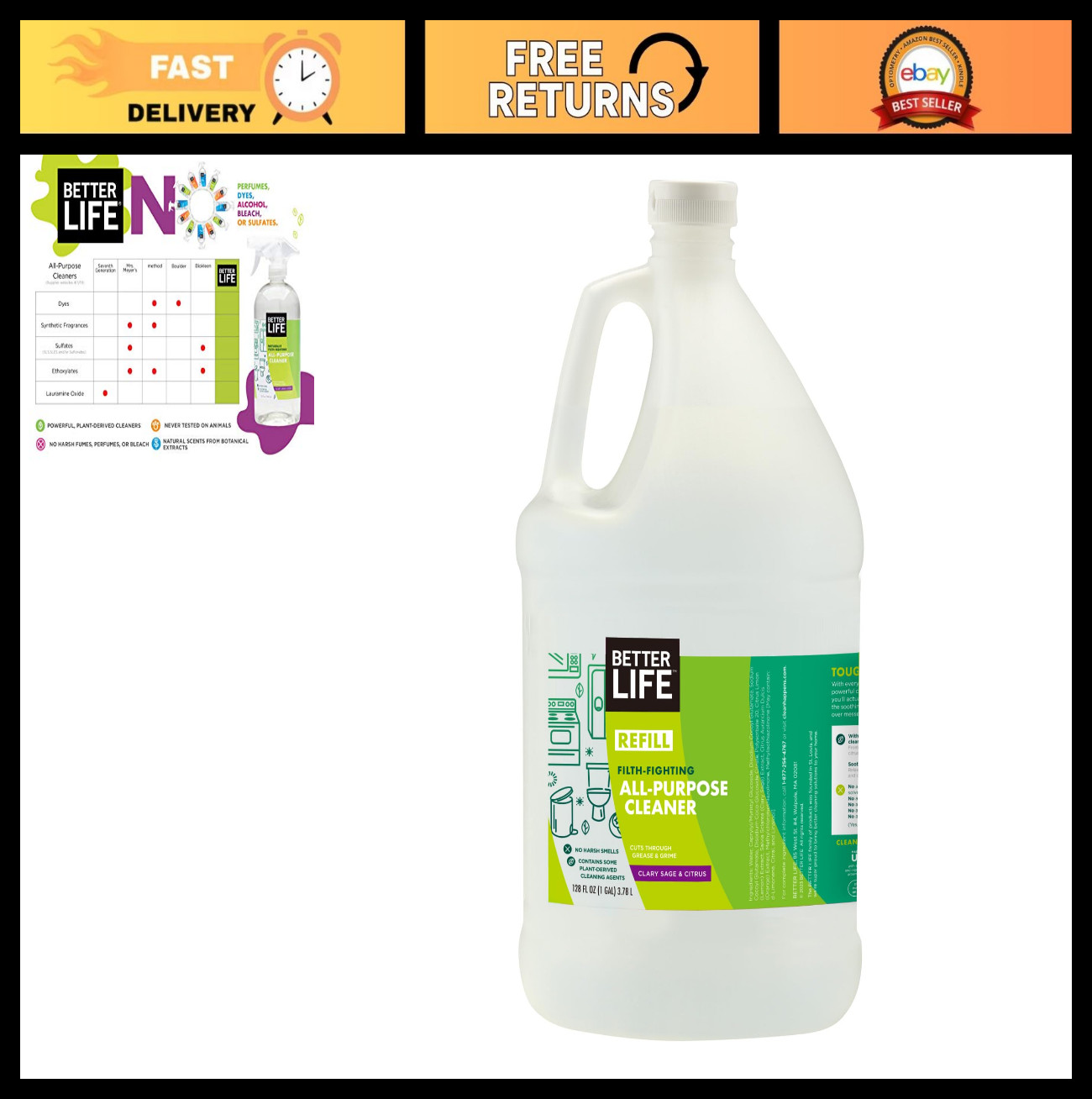 Multipurpose All-Purpose Cleaner Spray - 1 Gal Refill for Home, Kitchen, Glass, Multipurpose All-Purpose Cleaner Spray - 1 Gal Refill for Home, Kitchen, Glass,