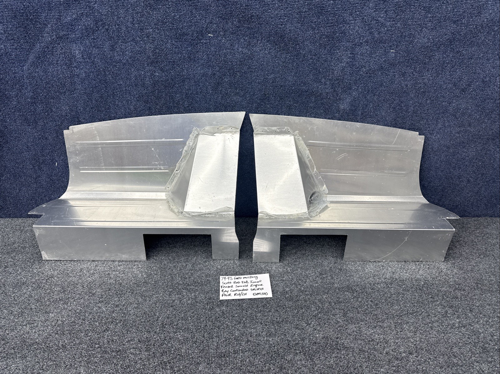 1979-93 FORD MUSTANG FOX CONTOURED INNER FENDER SKIRTS Rh Lh Aluminum Scott Rod 1979-93 FORD MUSTANG FOX CONTOURED INNER FENDER SKIRTS Rh Lh Aluminum Scott Rod