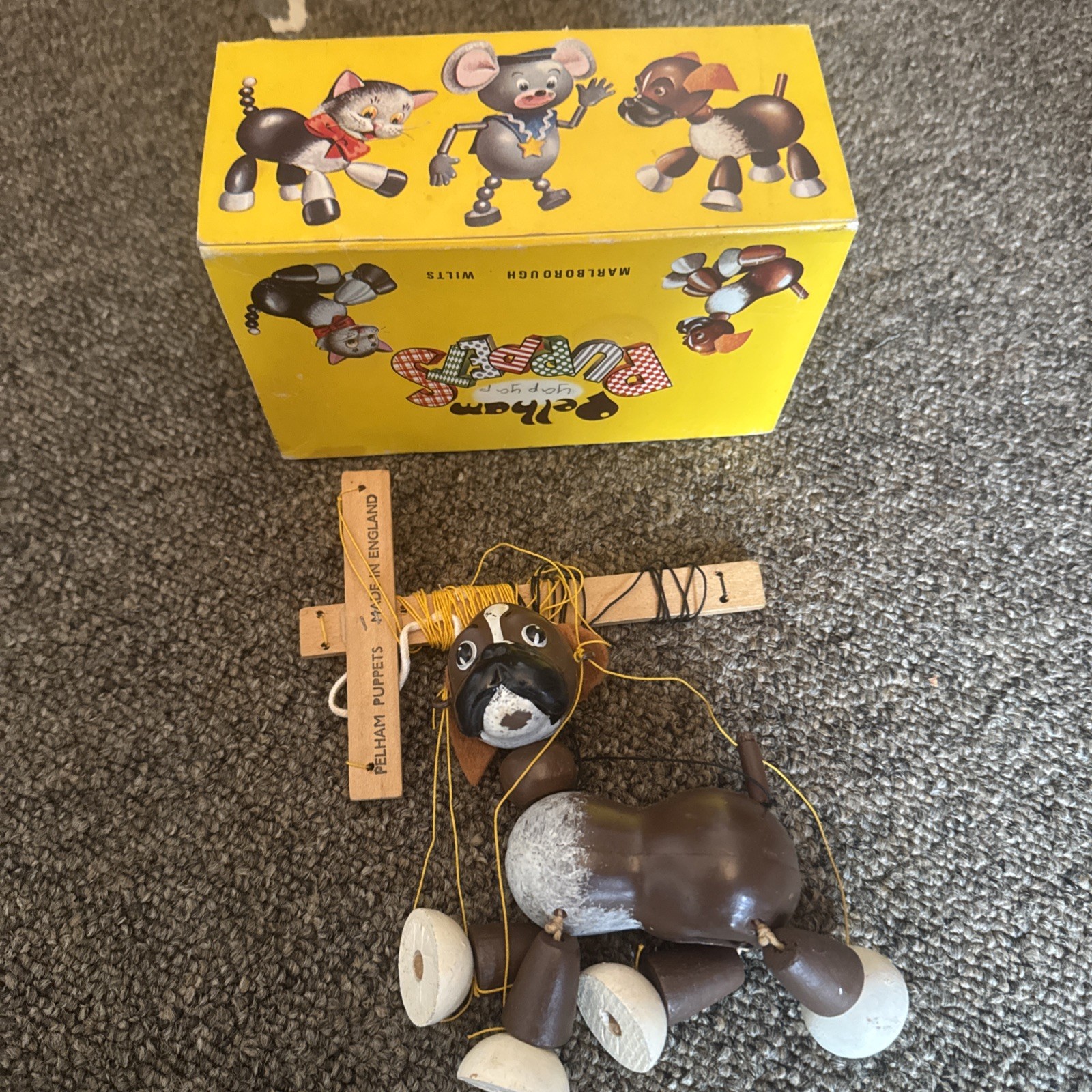 Early Vintage 1950 /60s Bengo dog the boxer pup small Pelham Puppets boxed Early Vintage 1950 /60s Bengo dog the boxer pup small Pelham Puppets boxed