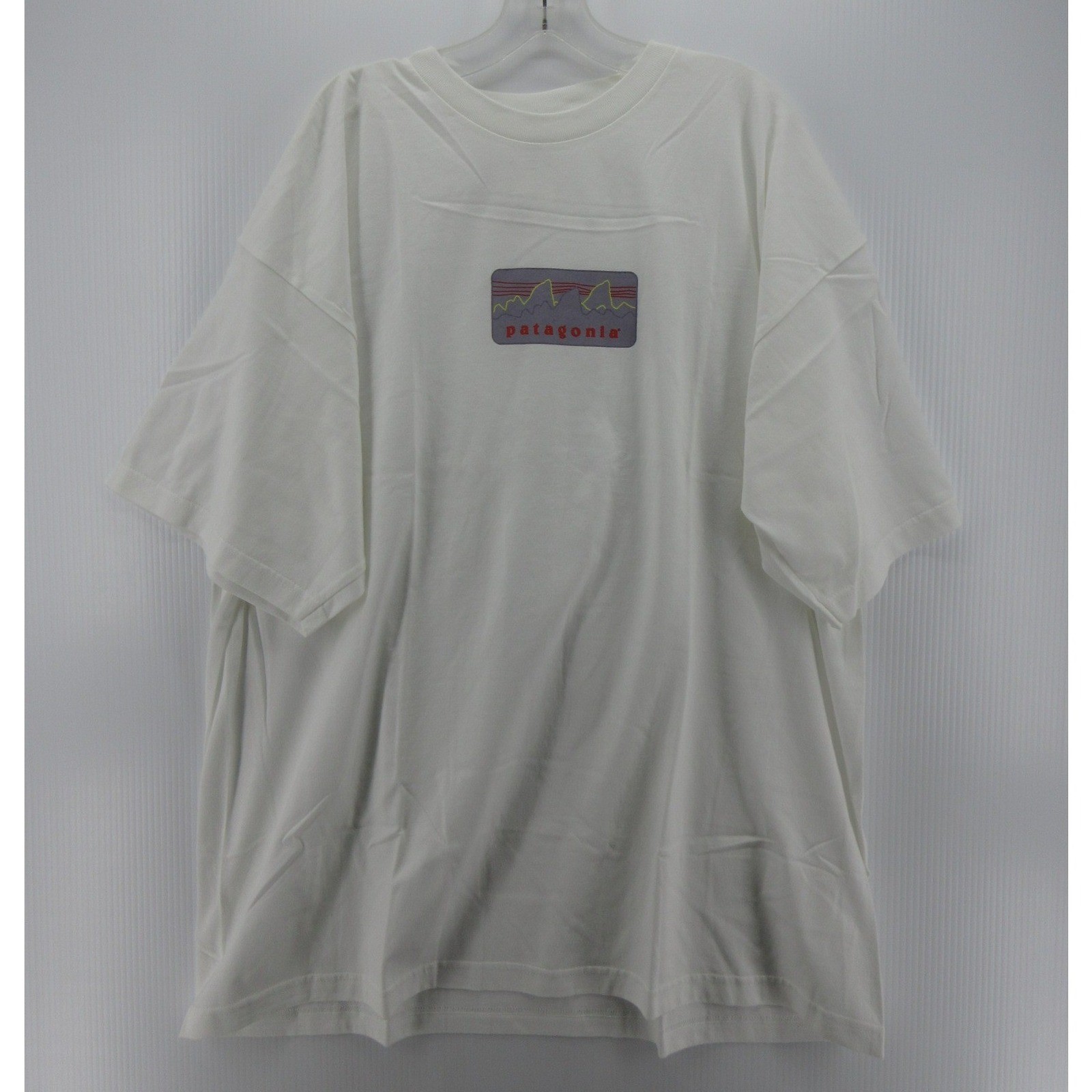 VINTAGE Patagonia Shirt Men XXL White Beneficial T Mountain Crest Organic NEW