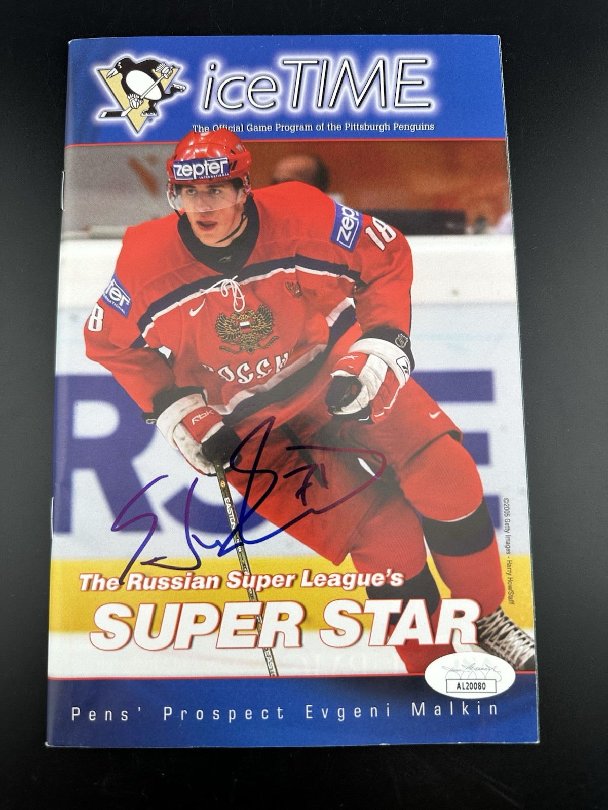 EVGENI MALKIN Signed Autographed RARE 1st Game Program Penguins JSA COA EVGENI MALKIN Signed Autographed RARE 1st Game Program Penguins JSA COA