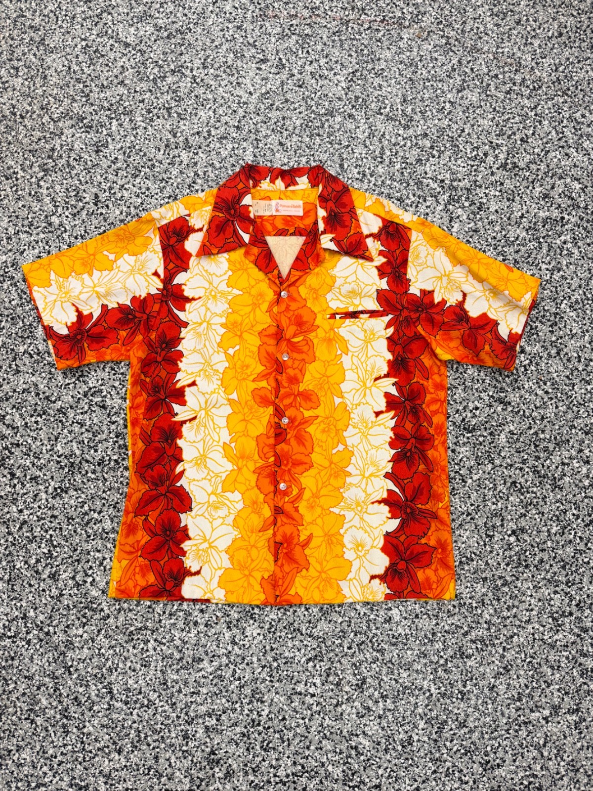 Vintage 60s Hawaiian Bark Cloth Pocket Shirt Floral Honolulu Surf Luau Mod Mens Vintage 60s Hawaiian Bark Cloth Pocket Shirt Floral Honolulu Surf Luau Mod Mens