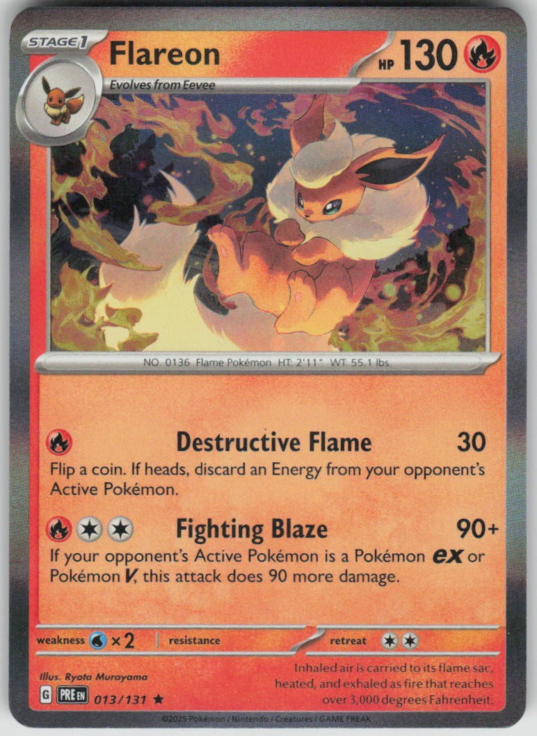 Pokemon Flareon (Cosmos Holo) 013/131 Miscellaneous Cards & Pro... Holofoil R NM