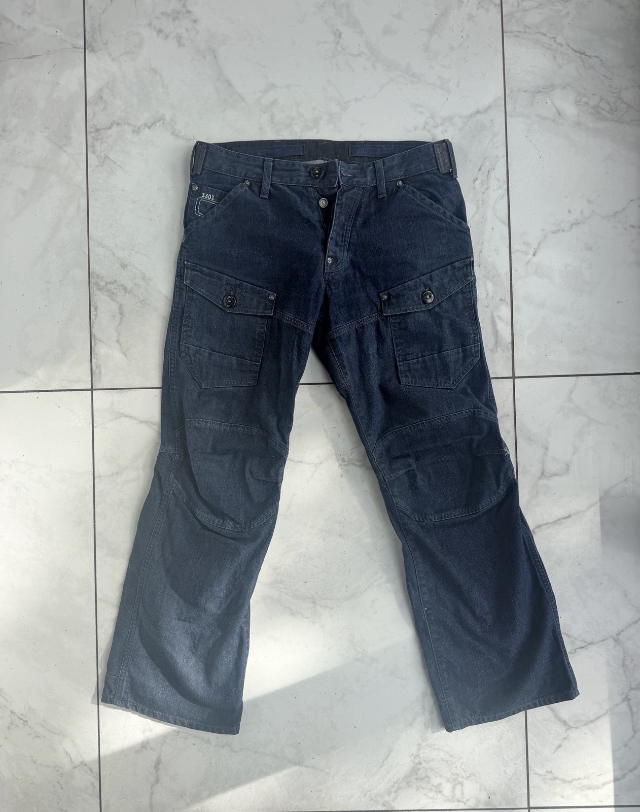G-Star RAW 3301 Dark Wash Utility Jeans - W32 L32 Button Fly G-Star RAW 3301 Dark Wash Utility Jeans - W32 L32 Button Fly