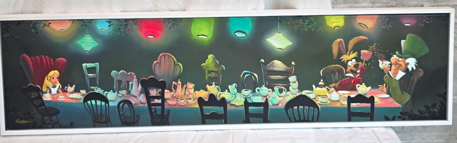 Disney Alice in Wonderland Mad Tea Party Framed Art Print Signed Disney Alice in Wonderland Mad Tea Party Framed Art Print Signed