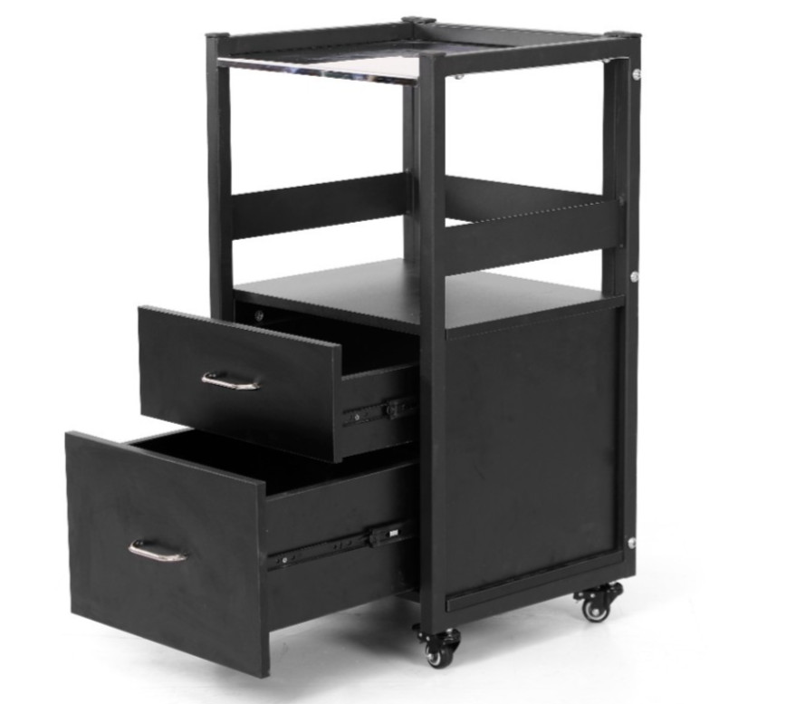 TATARTIST Tattoo Workstation Cart Stainless Steel 2 Drawers Locking Wheels
