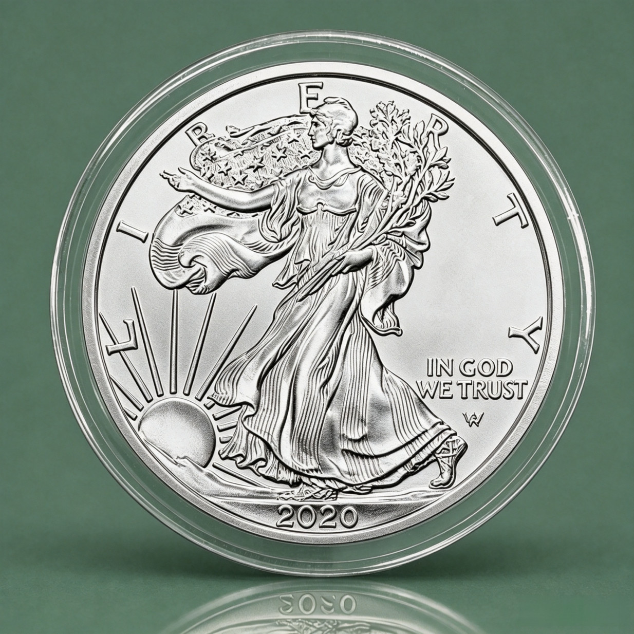 2020 American Silver Eagle Coin .999 Fine Silver $1 Coin Type 1 Heraldic Eagle