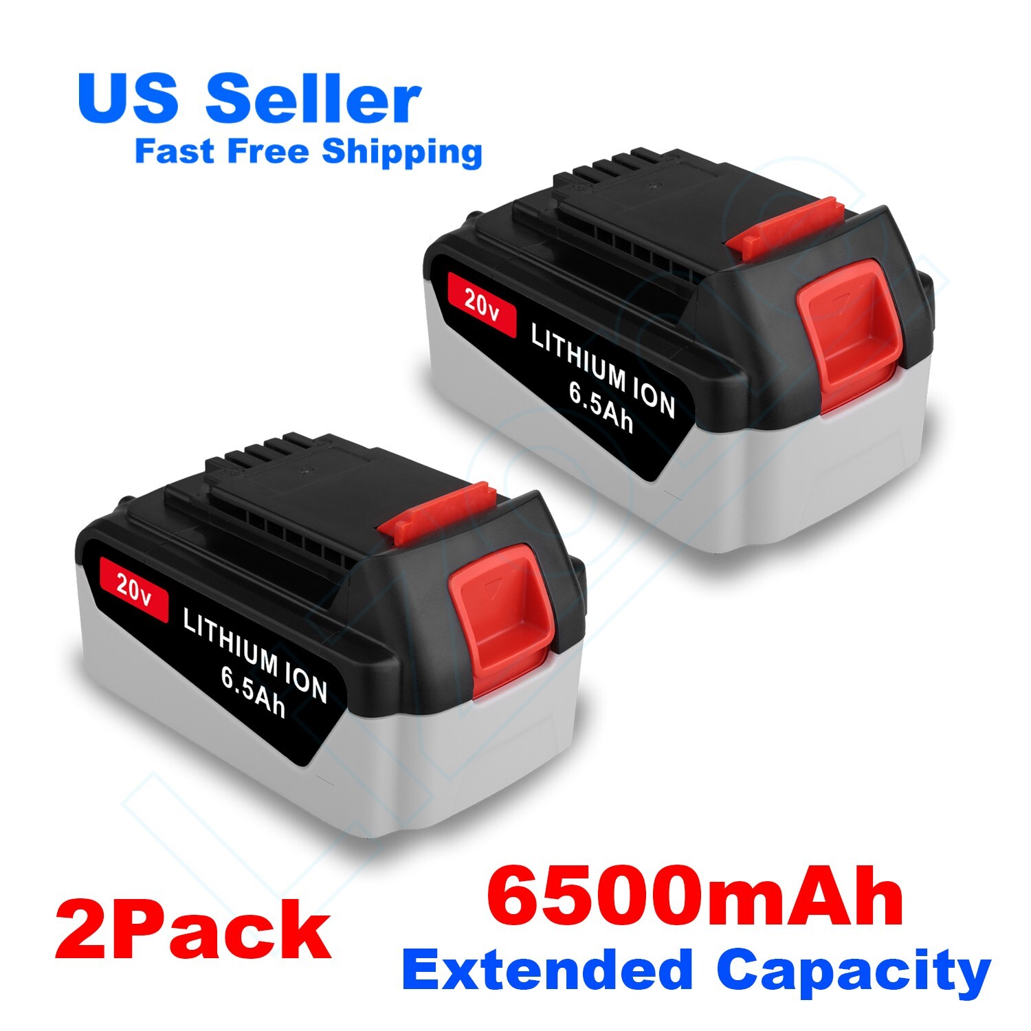 2Pk New 6.0Ah for Black&Decker 20V MAX Lithium Battery 20 Volt LBXR20 LB20 LBX20