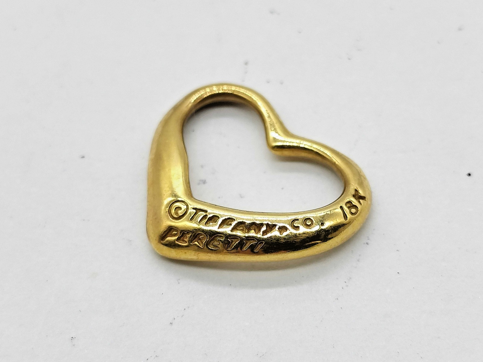 Vintage Tiffany & Co. Elsa Peretti Open Heart 18K Gold Pendant Charm only
