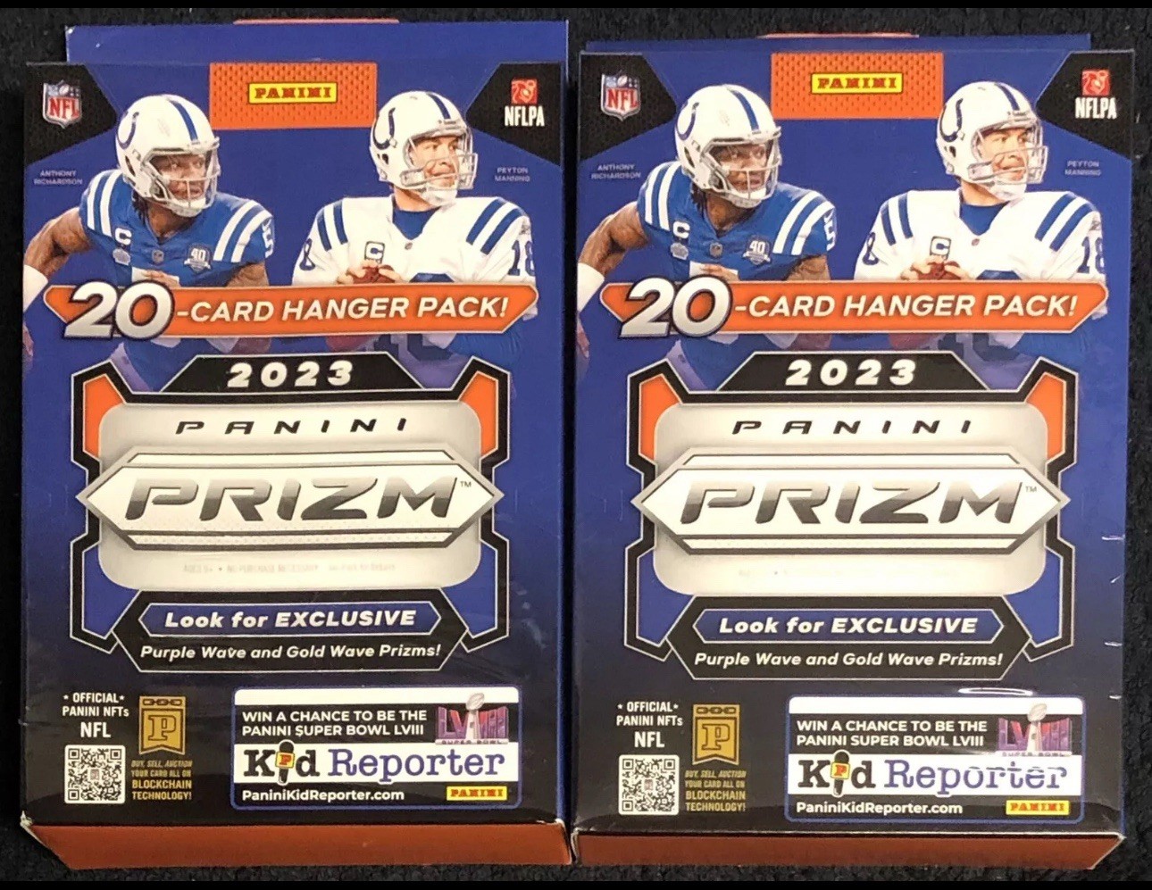 2023 Panini Prizm Football Hanger Box Factory Sealed Purple/Gold Wave Lot Of 2