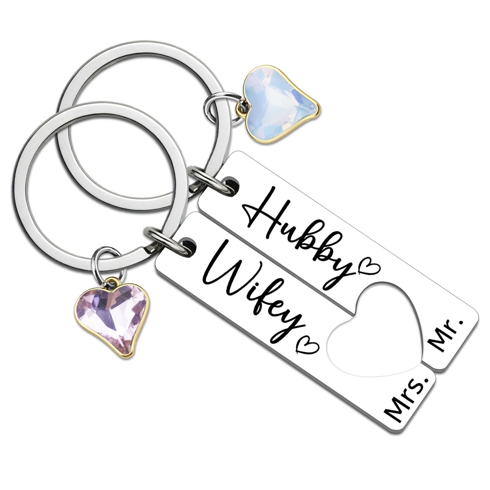 Mr And Mrs Gift Bride and Groom Wedding Gifts for Neylyweds Couple Keychain