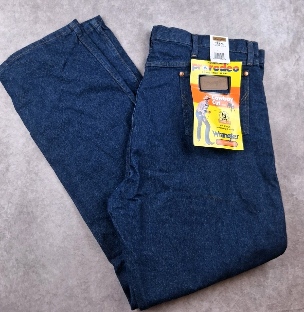 Vintage Wrangler Jeans 13MWZ Mens 42x34 Cowboy Cut Pro Rodeo USA Fabric 90s Vintage Wrangler Jeans 13MWZ Mens 42x34 Cowboy Cut Pro Rodeo USA Fabric 90s