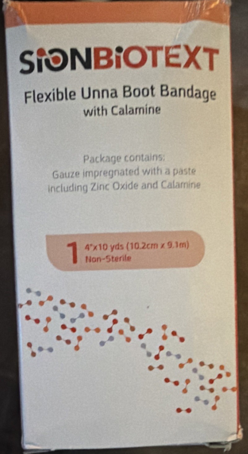 Sion Biotext Flexible Unna Boot Bandage Calamine Zinc 4\