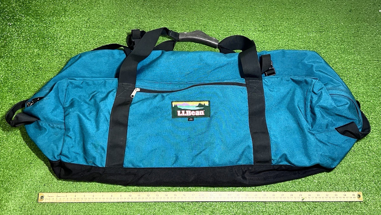 Vintage LL Bean Duffel Bag Aqua XXL HUGE Canvas Backpack Straps convertible Vintage LL Bean Duffel Bag Aqua XXL HUGE Canvas Backpack Straps convertible