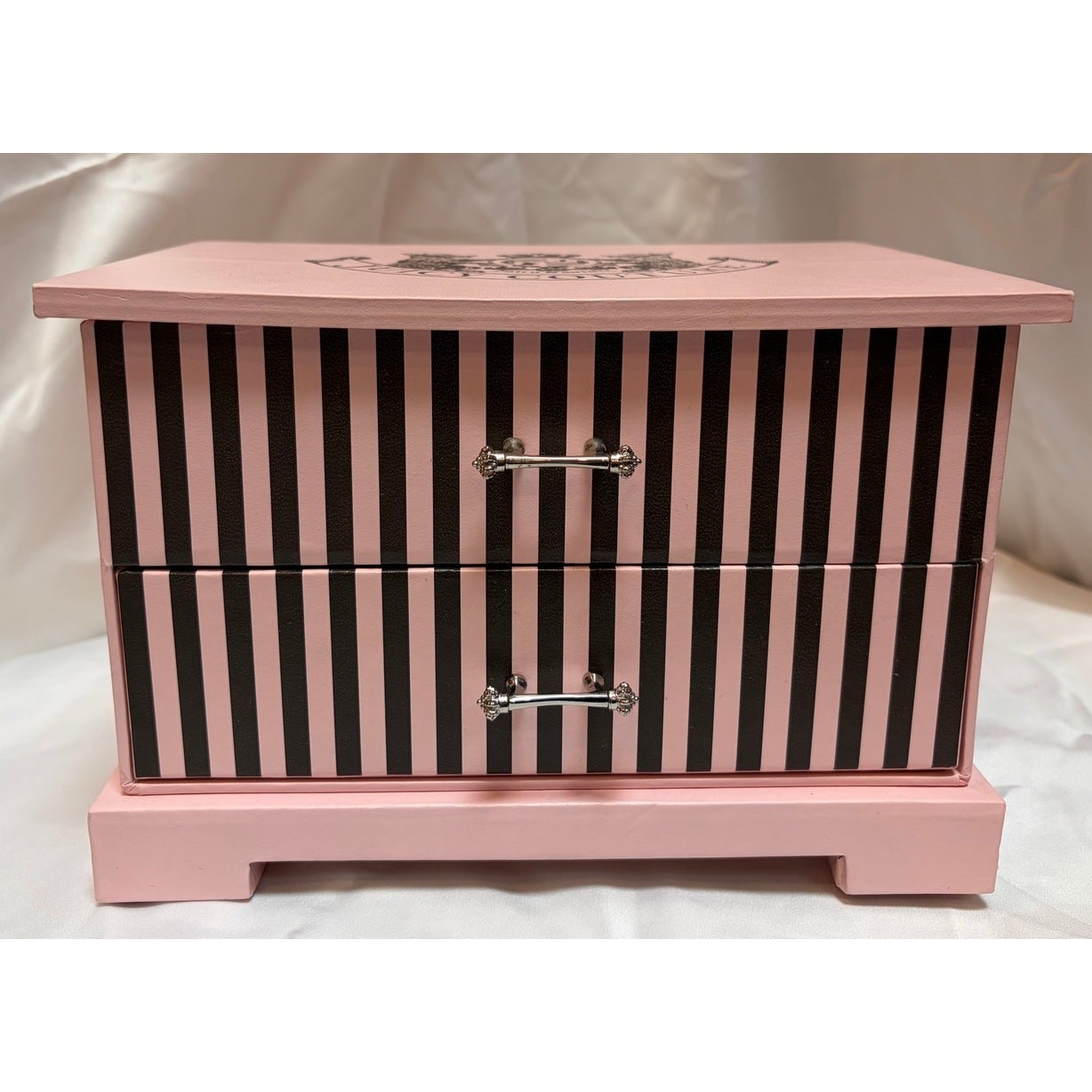 Vintage Juicy Couture Jewelry Box Pink Black Stripe Love G&P Y2K Rare Vintage Juicy Couture Jewelry Box Pink Black Stripe Love G&P Y2K Rare