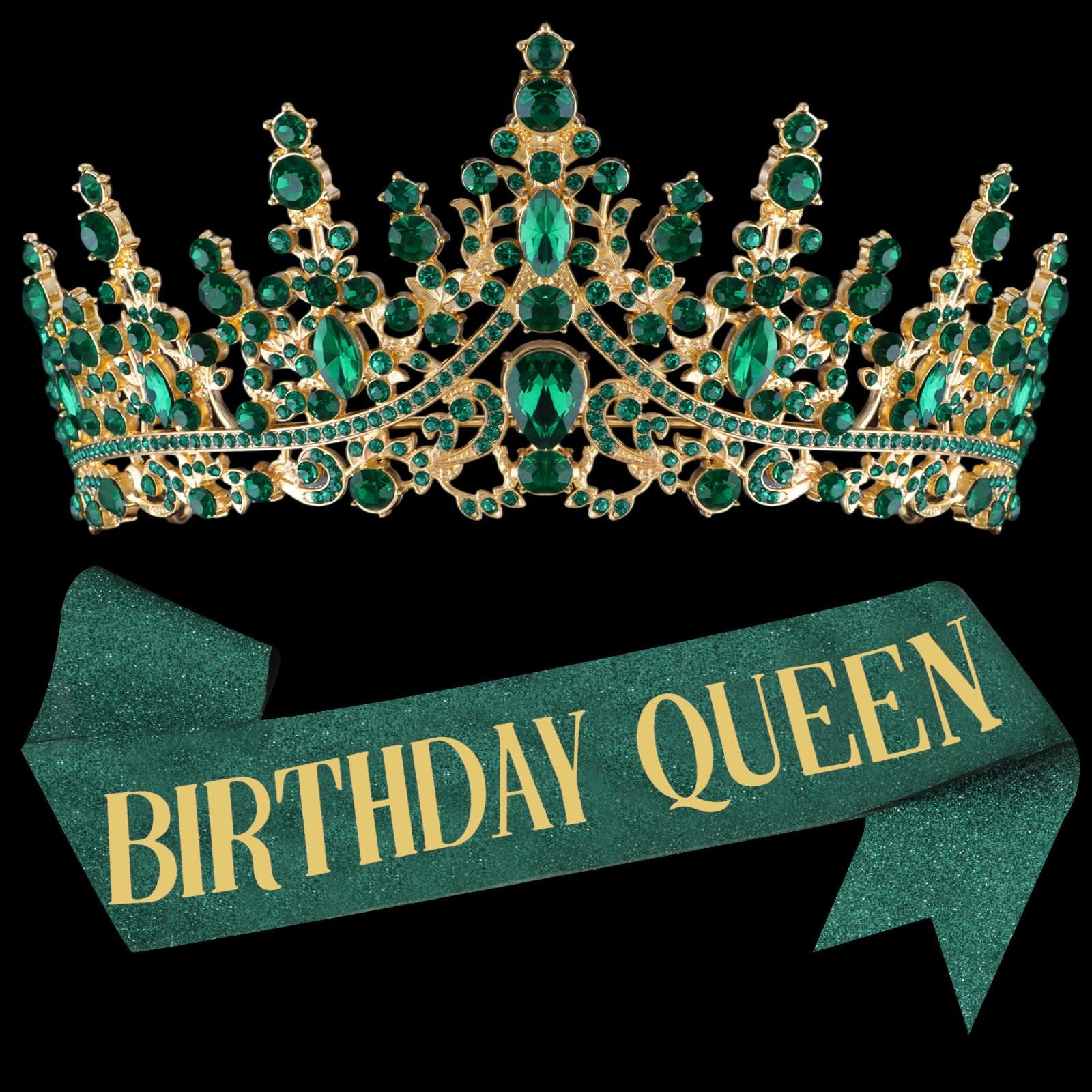 Green Birthday Queen Sash for Women Happy Birthday Crowns Princess Tiaras Sas... Green Birthday Queen Sash for Women Happy Birthday Crowns Princess Tiaras Sas...