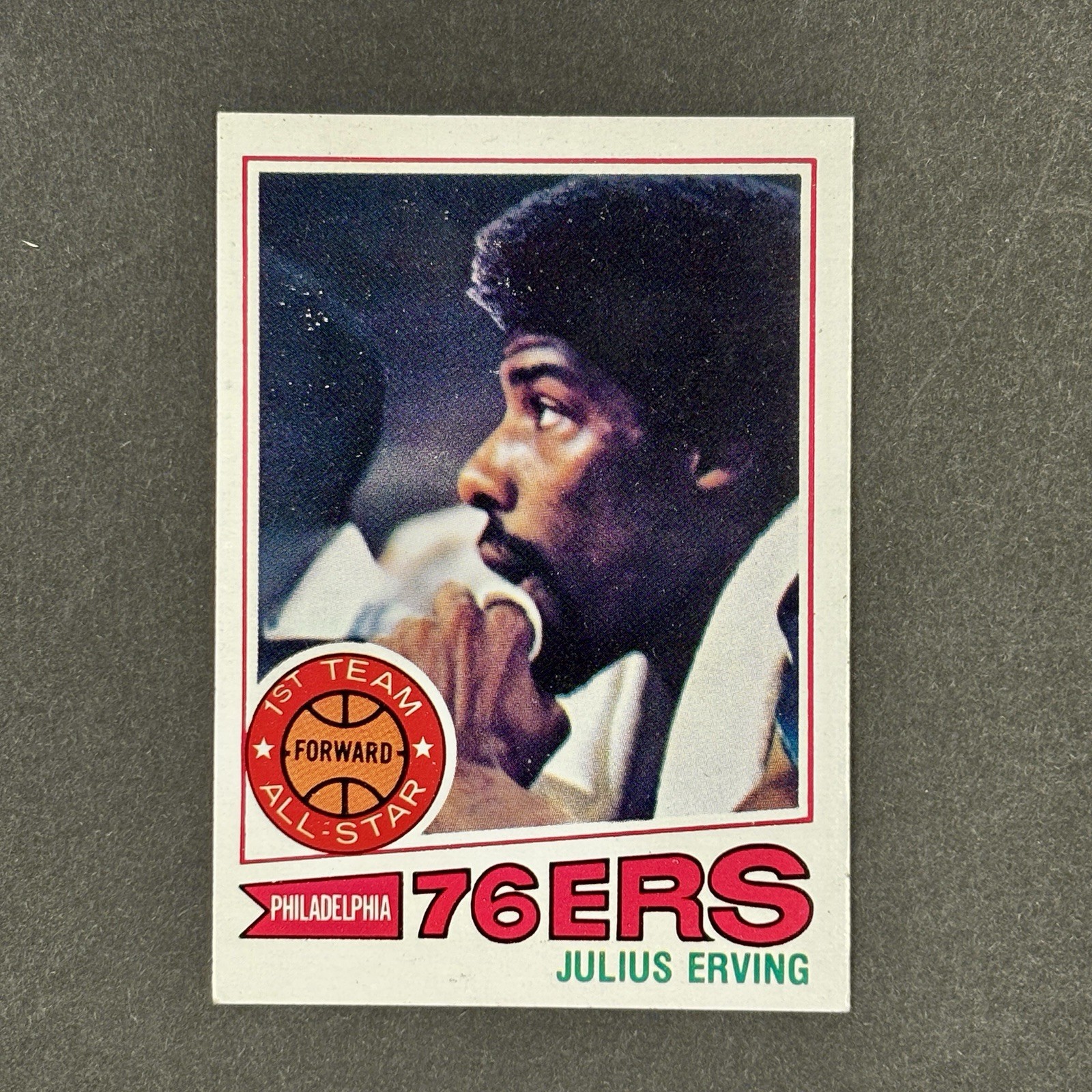 1977-78  TOPPS  JULIUS ERVING  #100  PHILADELPHIA 76ers  HOF Centered Nice Card