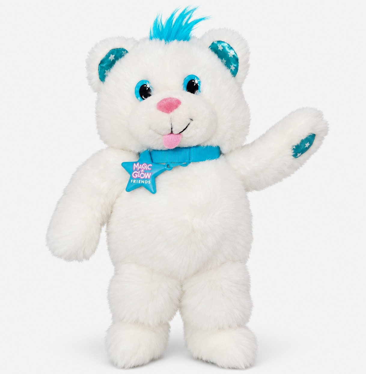 Vintage 1992 Applause Magic Glow Friends White Blue Bear Plush Glow in Dark