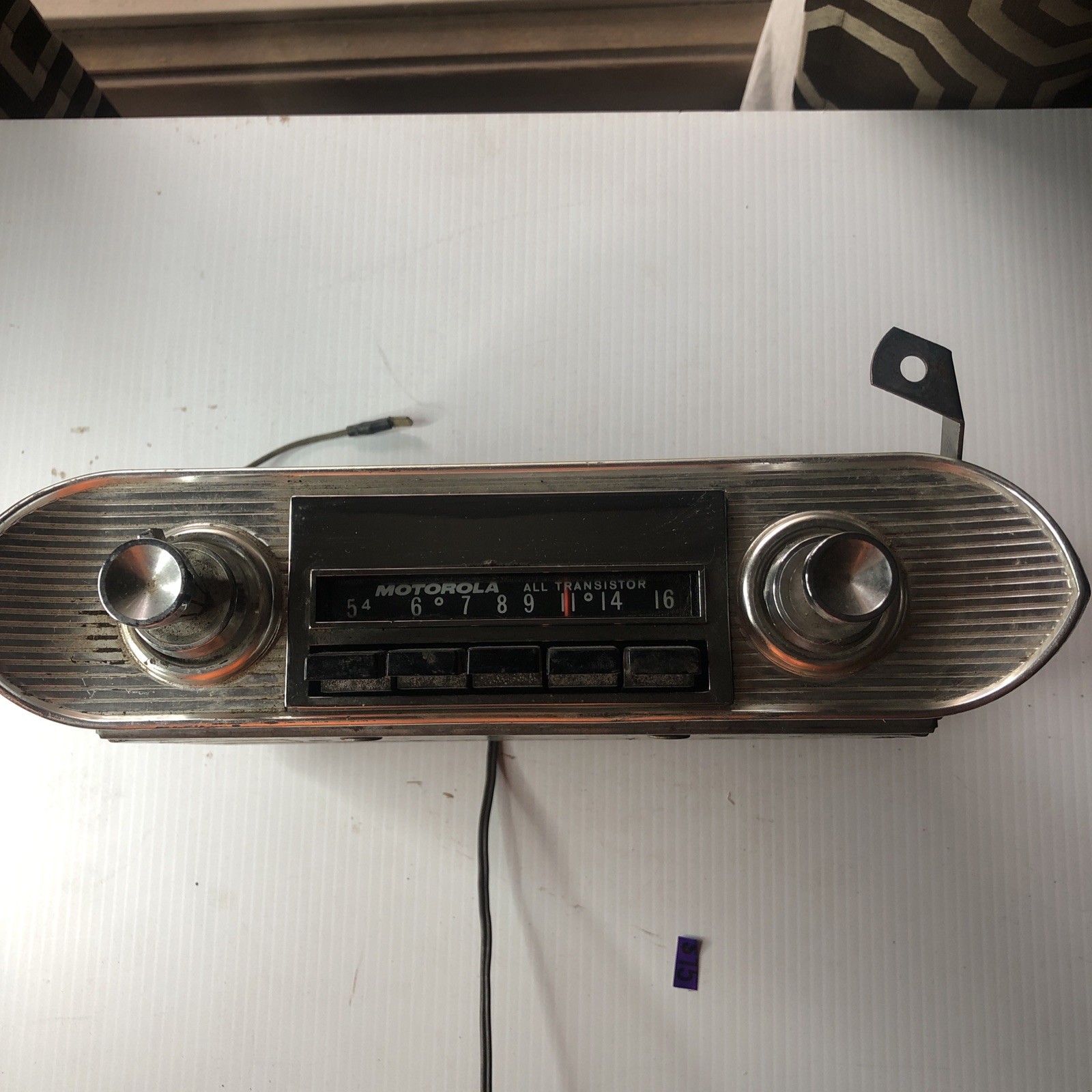 Vintage 1962-66 Chevy Motorola CYA64 AM Radio - Golden Transistor with Bezel