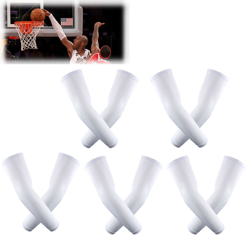 5 Pairs Arm Sleeves Cooling UV Sun Protection Sports Compression for Men/Women