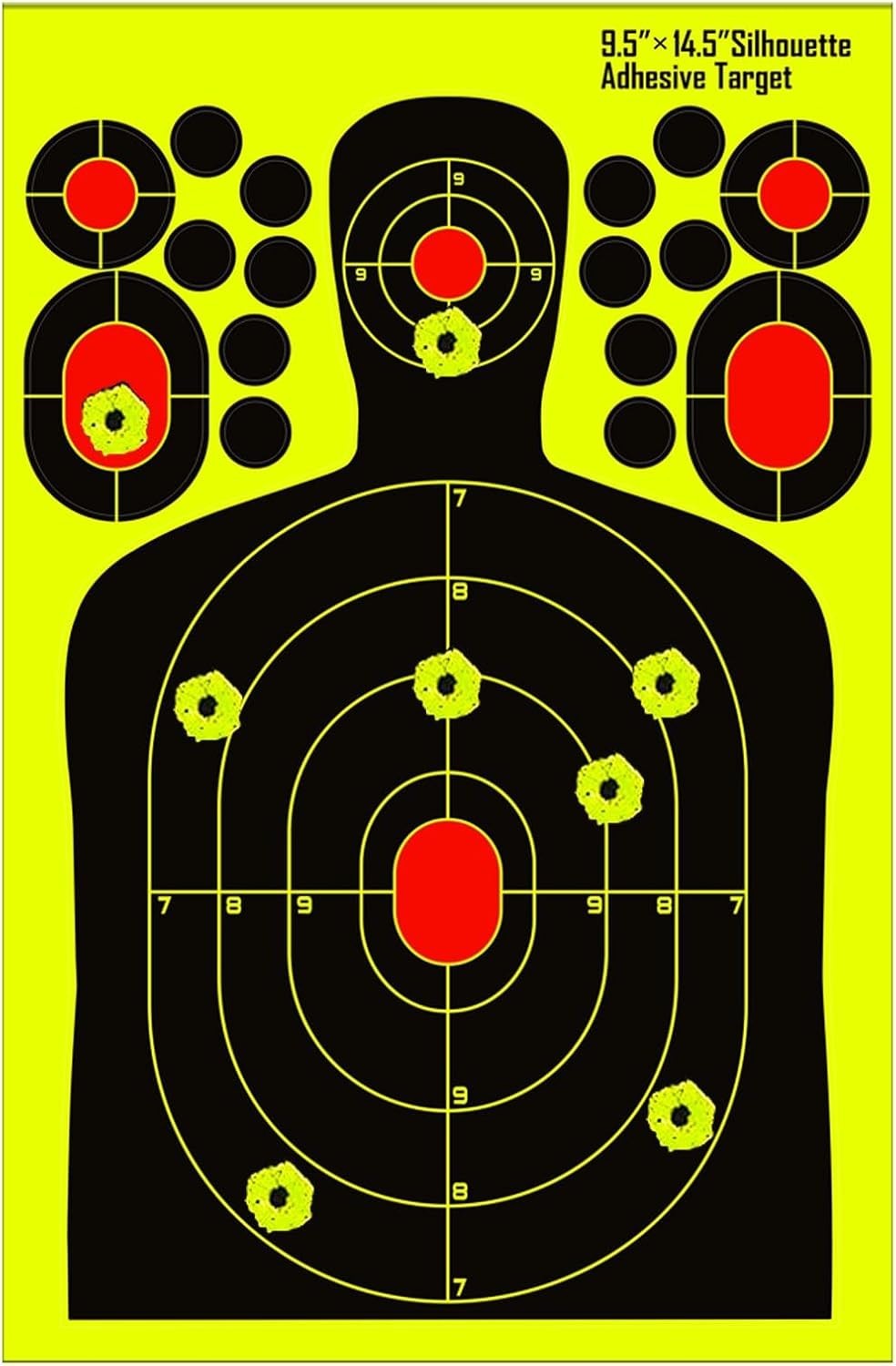 9.5x14.5 inch Silhouette Splatter Targets - Bright Fluorescent Yellow 25pk