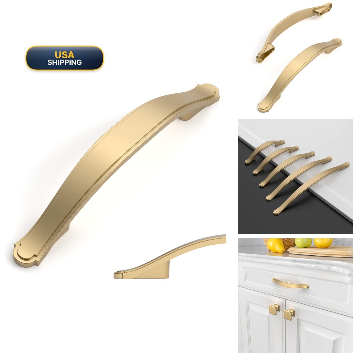 Amerdeco 10 Pack Champagne Bronze Cabinet Pulls 3.75\