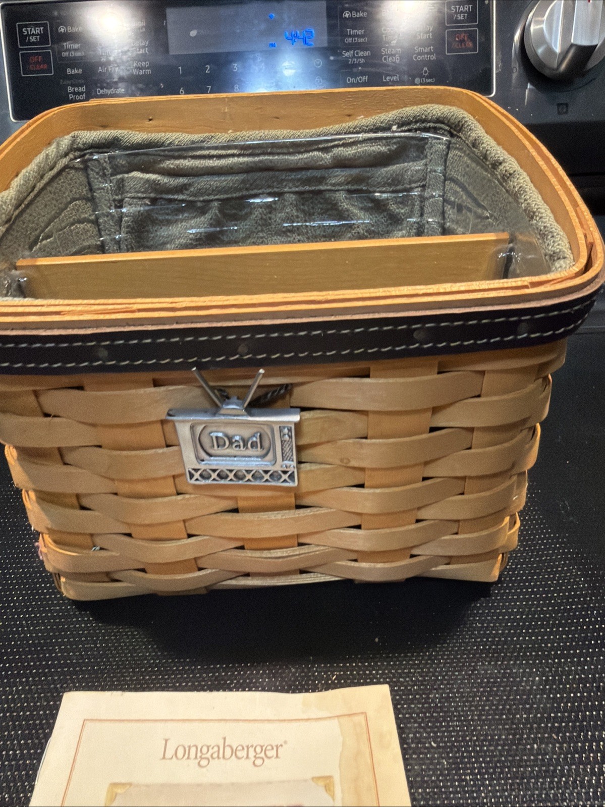 Longaberger 2002 Father's Day Daddy's Caddy Basket with Plastic Liner Protector Longaberger 2002 Father's Day Daddy's Caddy Basket with Plastic Liner Protector