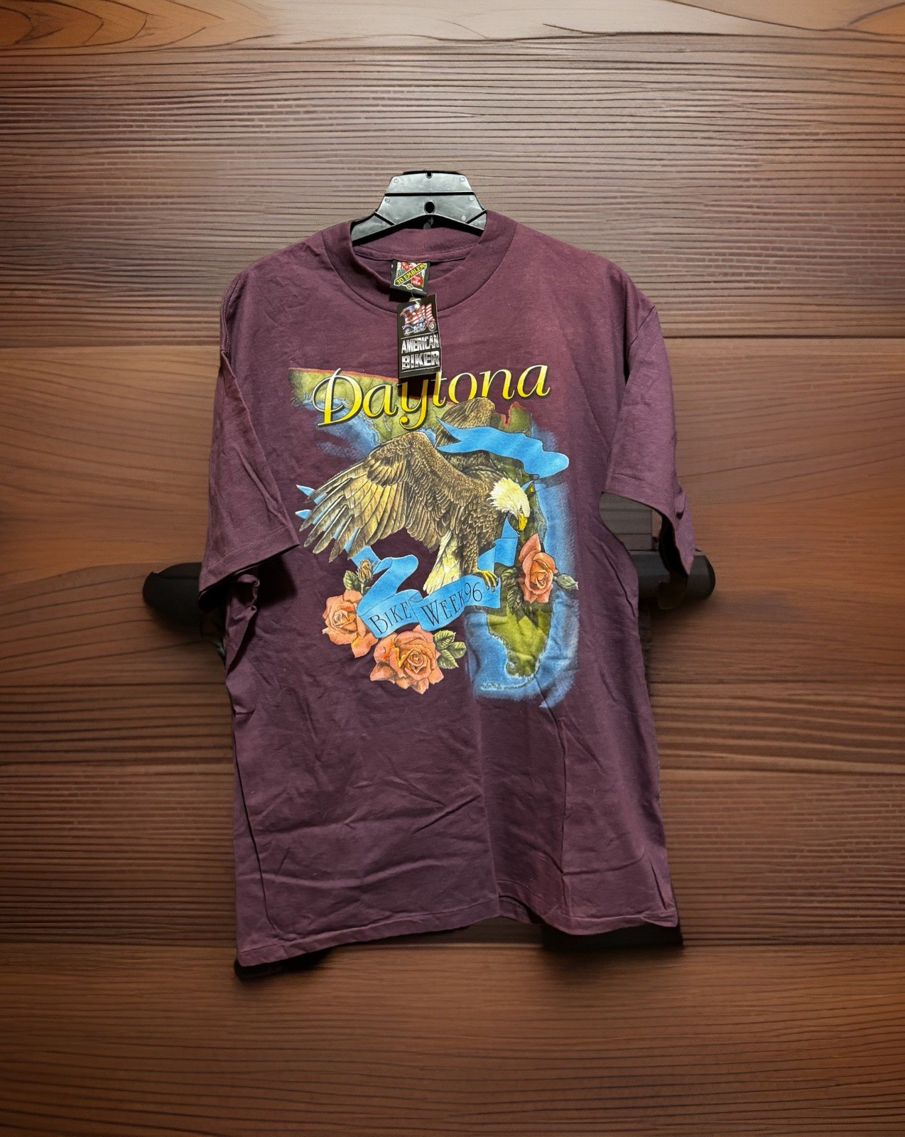 3D Emblem Daytona Bike Week 1996 T Shirt XL Double Sided Eagle Crocodile Chopper 3D Emblem Daytona Bike Week 1996 T Shirt XL Double Sided Eagle Crocodile Chopper