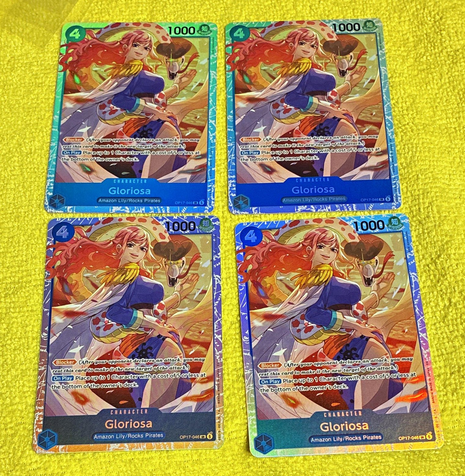 Bandai Gloriosa OP17-046 Alt Art Foil Blue Character x4 One Piece Card Game Bandai Gloriosa OP17-046 Alt Art Foil Blue Character x4 One Piece Card Game