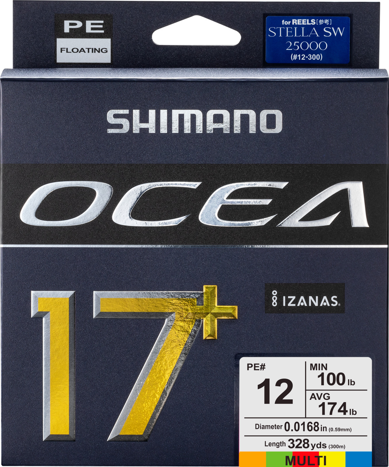 Shimano OCEA 17+ Braided Fishing Line - Multi - - 985ft/330yd/300m (143624) Shimano OCEA 17+ Braided Fishing Line - Multi - - 985ft/330yd/300m (143624)