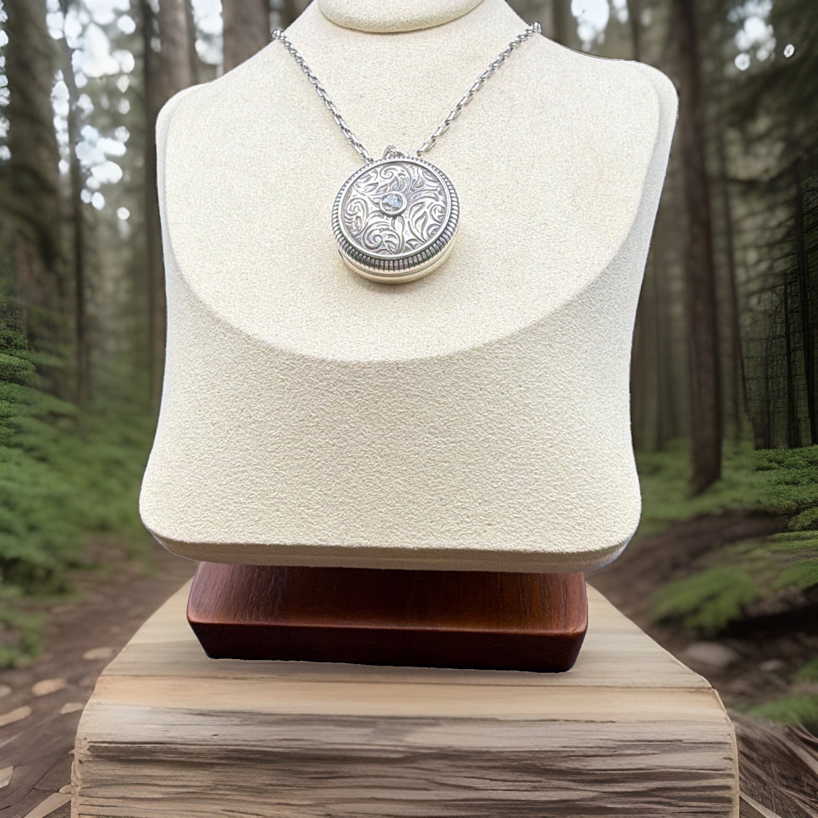 Brighton Romanza Round Locket Necklace MSRP-$98