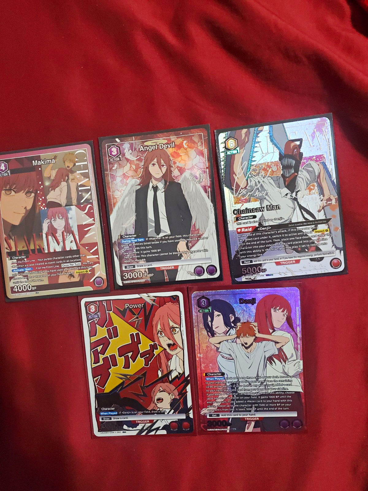 Bandai Union Arena Chainsaw Man 5 Card Lot 2 Star Chainsaw Man Near Mint Cards