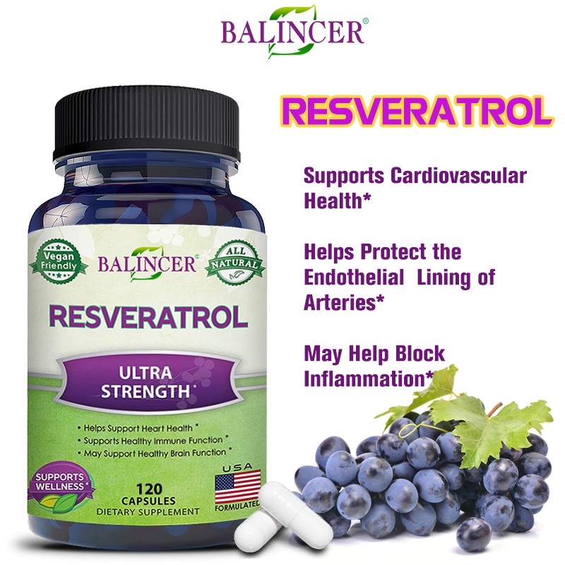 Resveratrol Extract Supplements Supports Joints Nervous System 120 Caps US