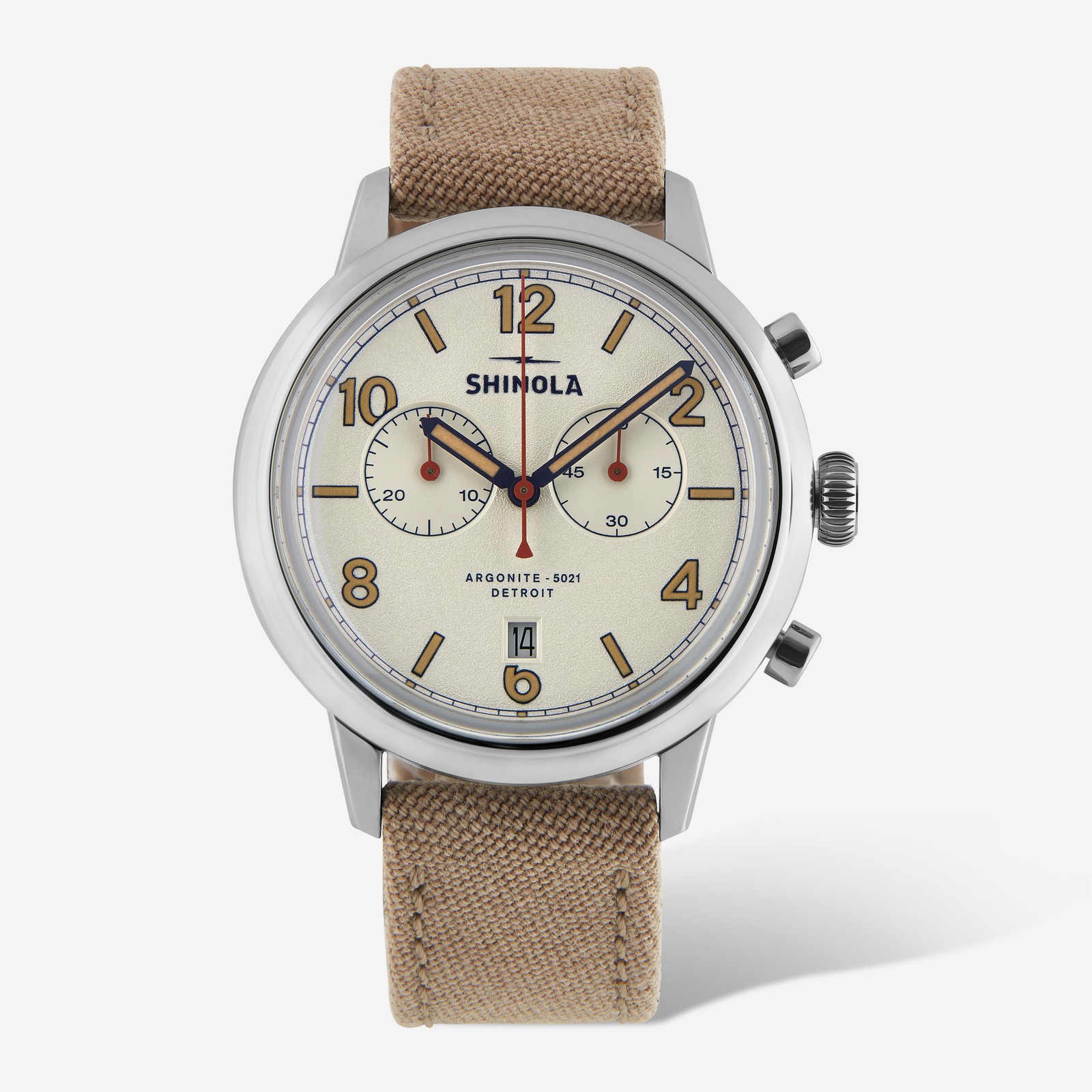 SHINOLA Detroit Men\'s The Traveler S0120245785 2 Eye Chronograph Watch $850 42mm