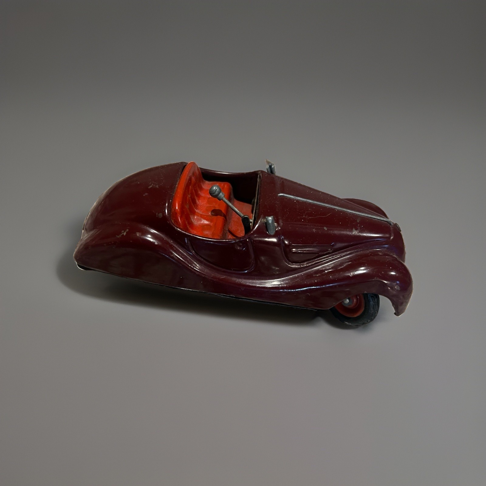 Vintage Schuco Examico 4001 Windup Car Maroon US Zone Germany As-is No Key