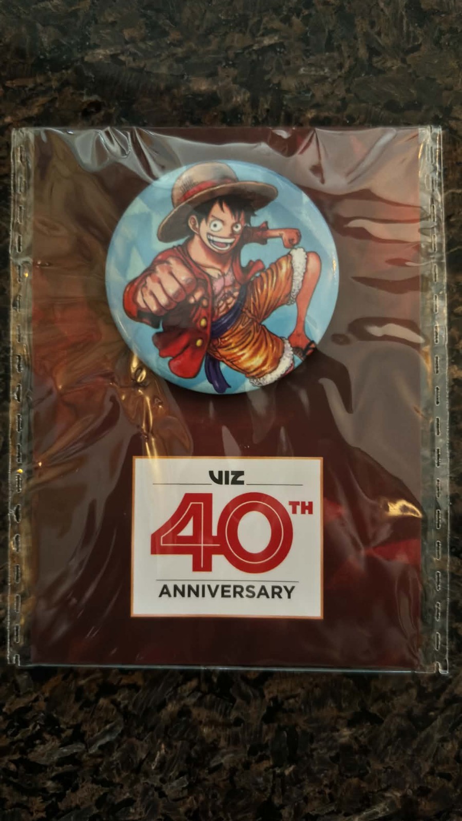 Monkey D. Luffy ONE PIECE Pin Badge VIZ 40th Anniversary Shueisha Brand Monkey D. Luffy ONE PIECE Pin Badge VIZ 40th Anniversary Shueisha Brand