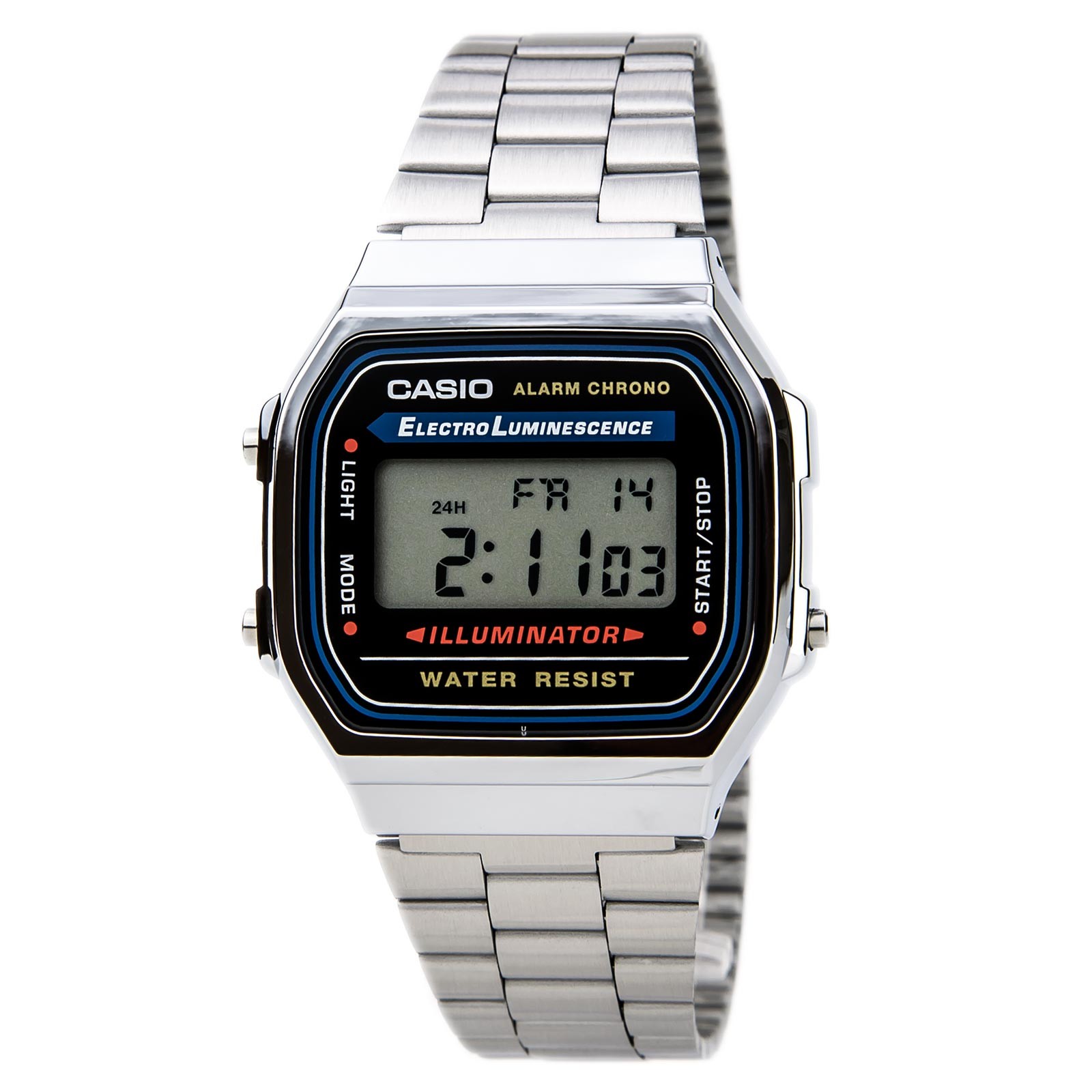 Casio Men's Watch Classic Quartz Digital Dial Stainless Steel Bracelet A168W-1