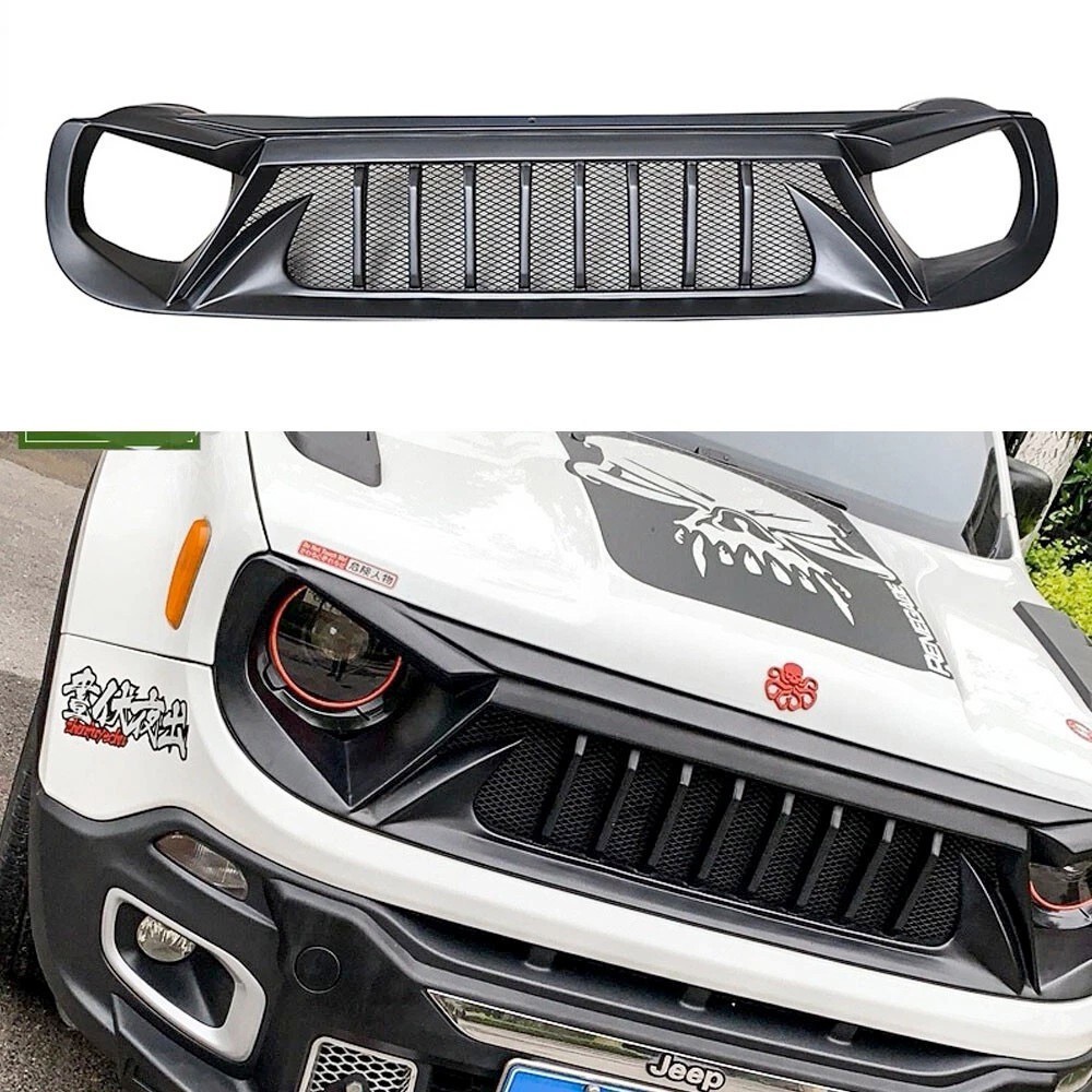 For 2019-2022 Jeep Renegade Matte Black Front Bumper Grille Center Mesh Grill US