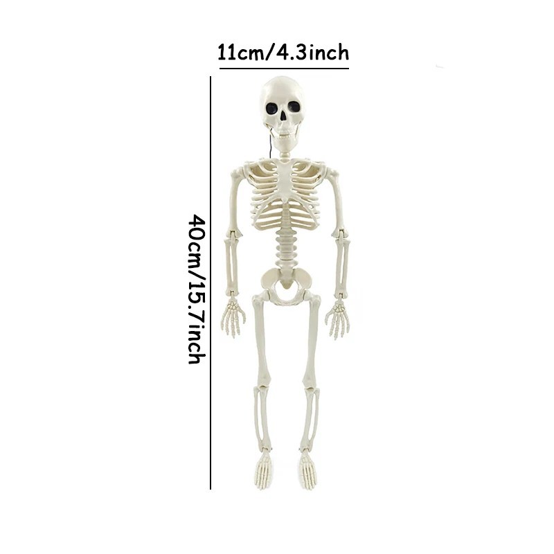 Hanging Posable Skeleton Decoration, White, 5\', Halloween by Way To Celebrate