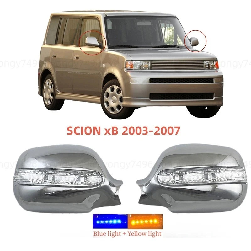 Chrome Car Trim Side Door Mirror Covers With LED Light For SCION xB 2003 - 2007